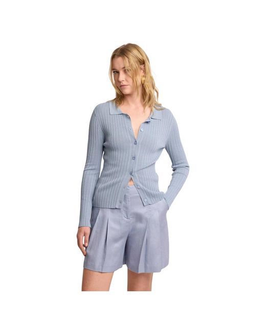 Kocca Truien & Vesten ,Blauw ,Nauwsluitende Top Met Lange Mouwen in het Blue