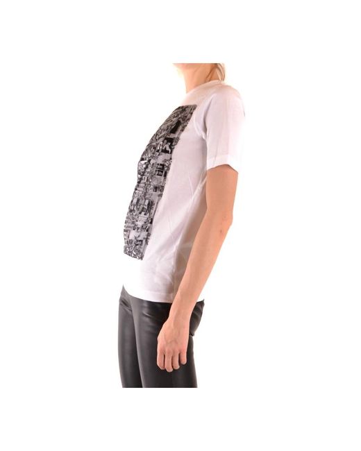 DSquared² White Lace Graphic Short Sleeve Tee