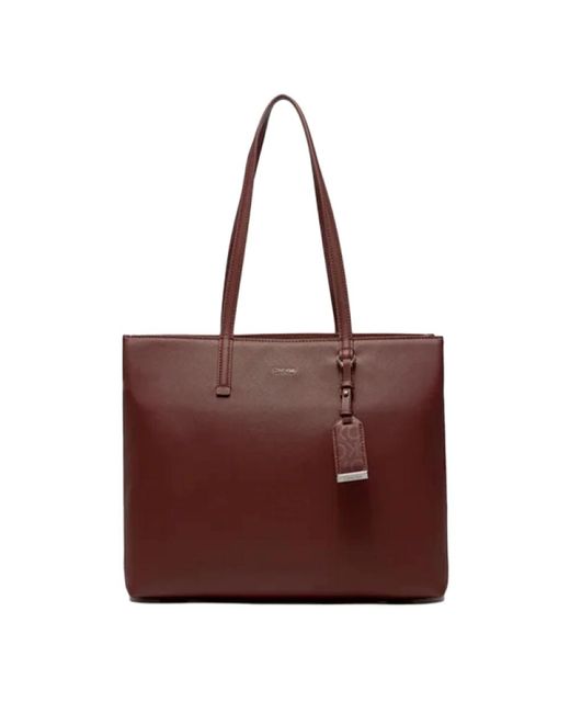 Calvin Klein Red Stilvolle Monochrome Handtaschen