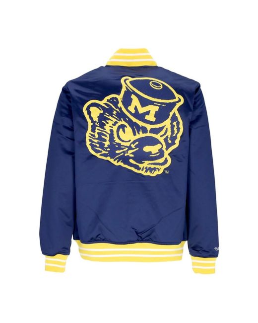 Mitchell & Ness Jassen ,Blauw ,Wol Michigan Wolverines Bomberjack in het Blue voor heren