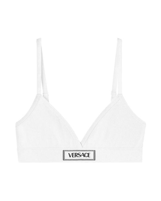Versace Ondergoed ,Wit ,Katoen Vintage Logo Geborduurd Katoenen Ondergoed in het White