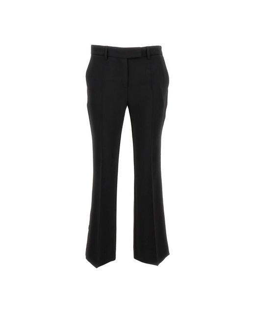 Plain Units Black Niedrige taille ausgestellte schwarze hose