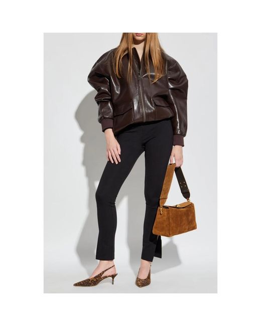 Slim-Fit Trousers Anine Bing en coloris Black