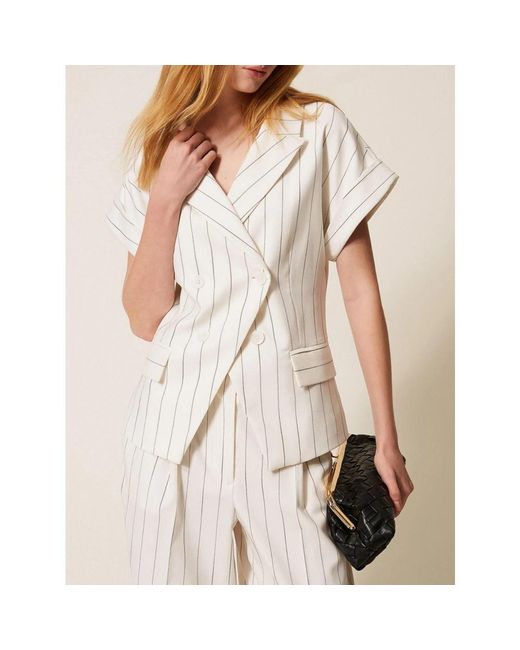 Actitude Jassen ,Wit ,Leer Blazer in het White