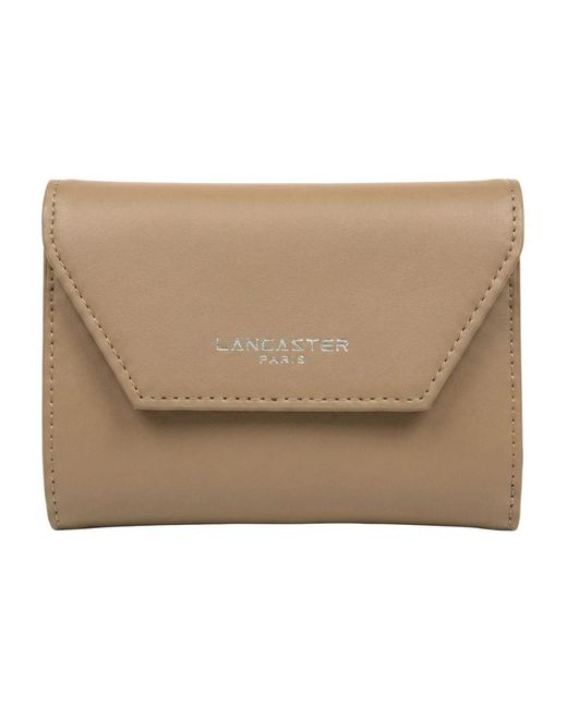 Lancaster Accessoires ,Leer Portefeuille Dos À Dos A Rabat Avec Pression Smooth 137-02 in het Natural