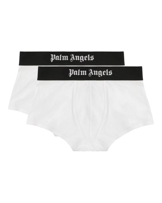 Palm Angels Ondergoed ,Wit ,Katoen Set Van Twee Katoenen Boxers Met Elastische Band in het Black voor heren