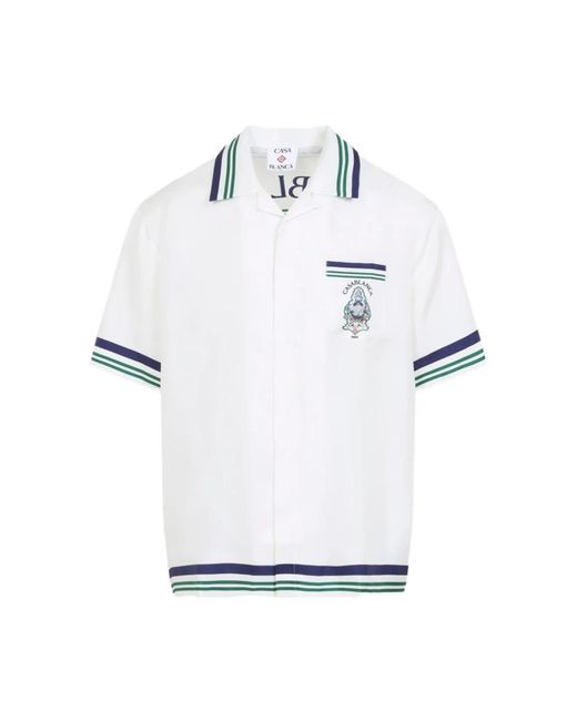 Casablanca White Short Sleeve Shirts for men