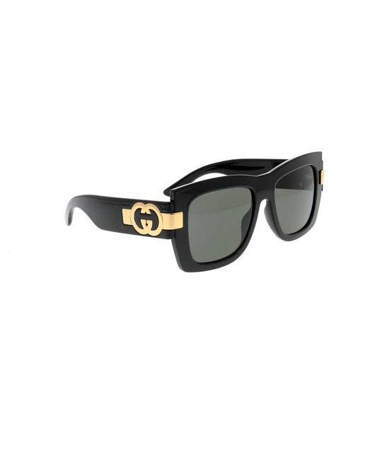Gucci Accessoires ,Zwart ,Stijlvolle Zonnebril Met Uniek Ontwerp in het Black