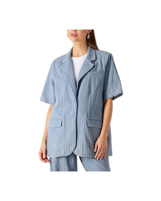 Second Female Jassen ,Blauw ,Layne Ss Blazer Set in het Blue