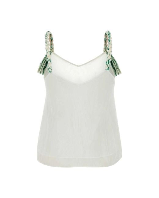J.W. Anderson Elegante Witte Tulle Top in het Blue