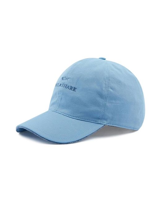 Paul & Shark Accessoires ,Blauw ,Katoen Baseballpet Met Logoborduursel in het Blue voor heren