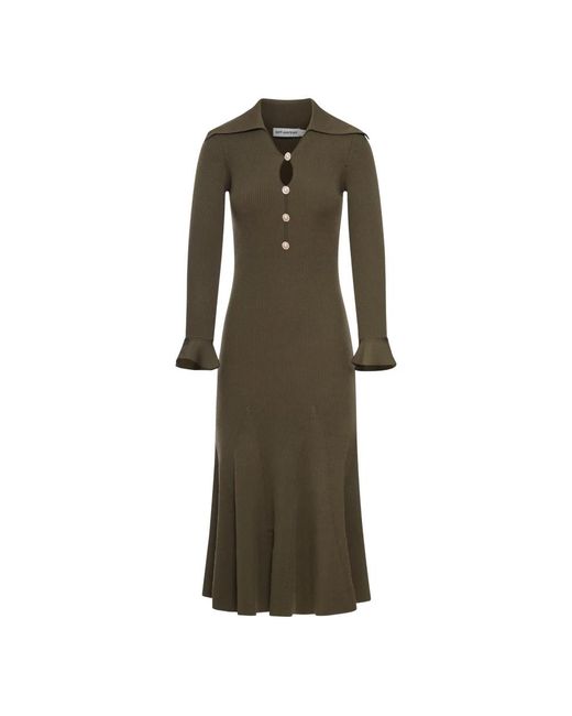 Midi Dresses Self-Portrait de color Green