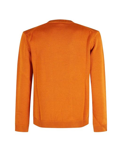 Roberto Collina Girocollo Ml in het Orange voor heren