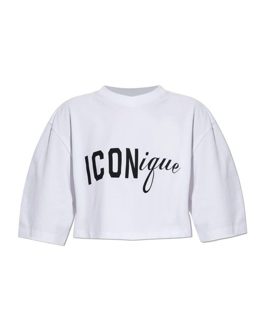 DSquared² Short Logo Top in het White