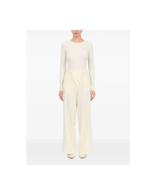 Wide Trousers MM6 by Maison Martin Margiela de color Natural