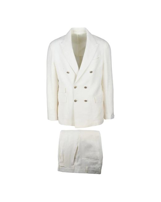 Double Breasted Suits di Eleventy in White da Uomo