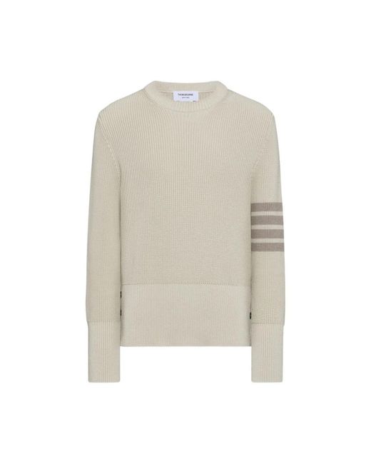 Thom Browne White Round-Neck Knitwear for men