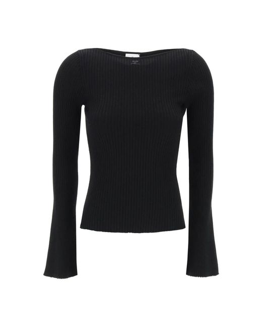 Round-neck knitwear Courreges de color Black