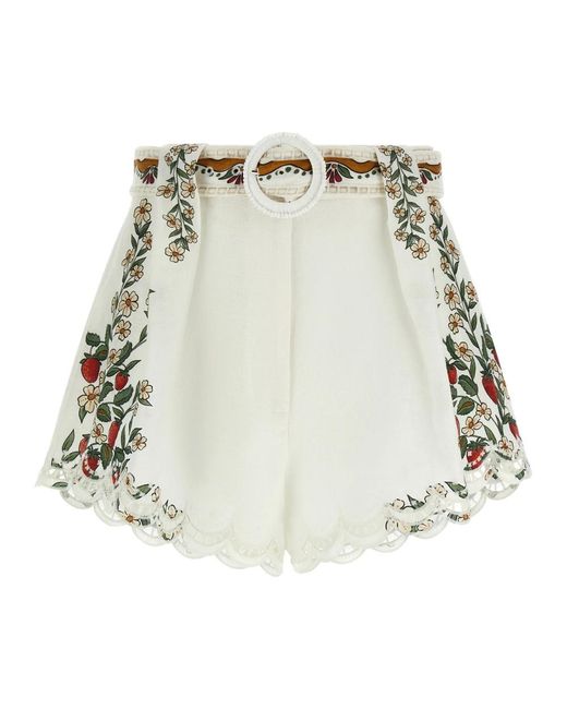 Farm Rio White Short Shorts