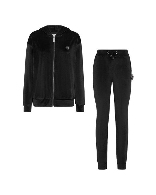 Philipp Plein Chenille Jogging Tracksuit Teddy in het Black