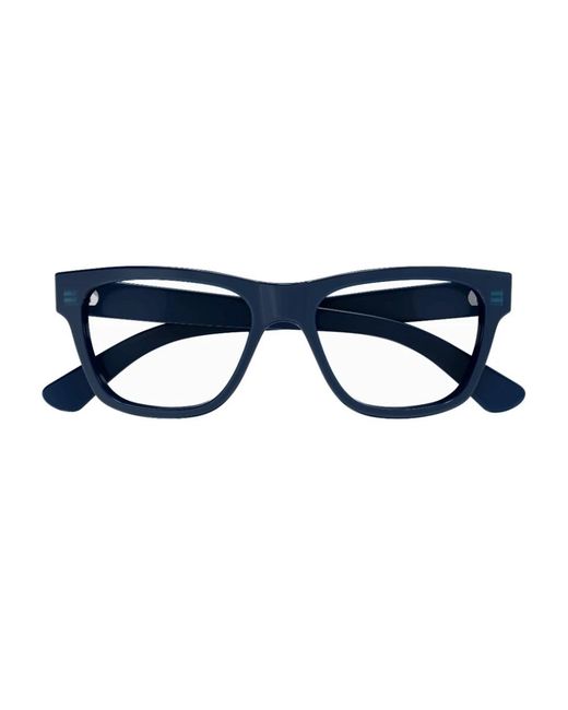 Gucci Accessoires ,Blauw ,Chromatische Rechthoekige Zonnebril Met Glamoureffect in het Blue