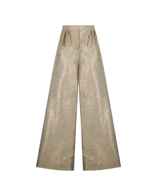 Alberta Ferretti Natural Wide Trousers
