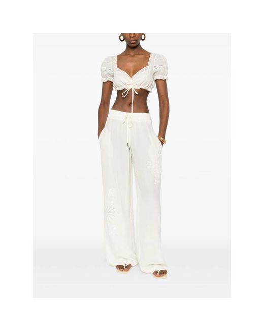 Ermanno Scervino White Wide Trousers