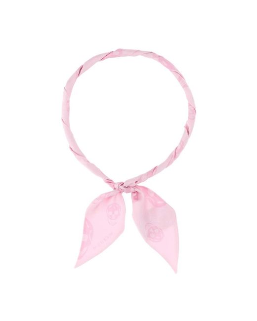 McQueen Pink Silk Scarves