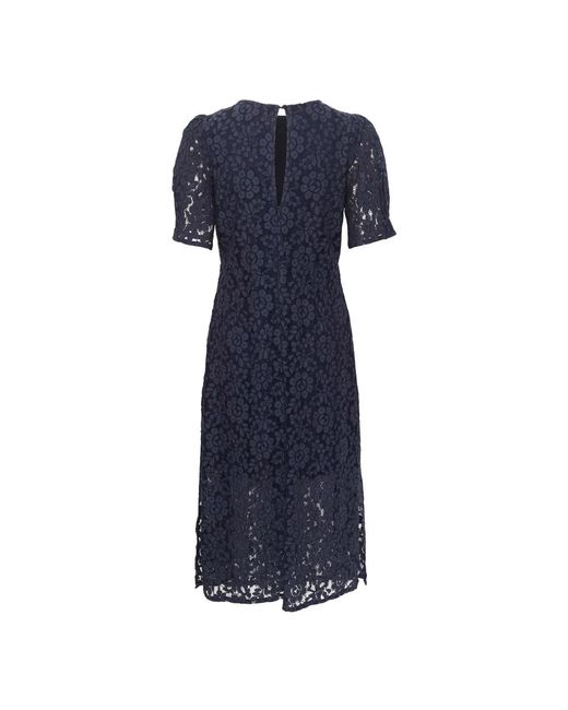 Cream Kleedjes ,Blauw ,Elegante Kant Jurk Total Eclipse in het Blue