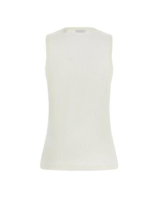 Burberry White Sleeveless Tops