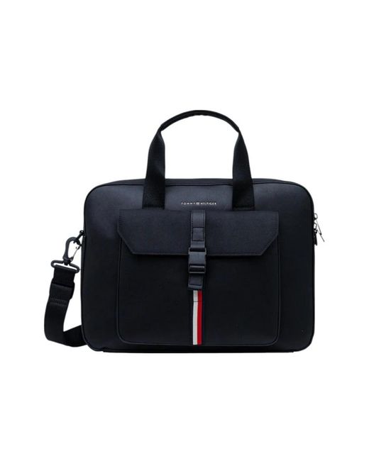Tommy Hilfiger Herren Blaue Tasche Mit Reißverschlusstaschen in Black für Herren