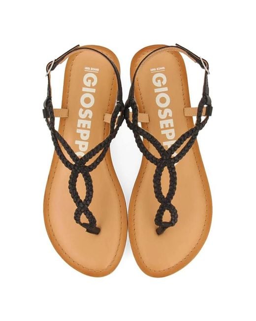 Gioseppo Brown Flat Sandals