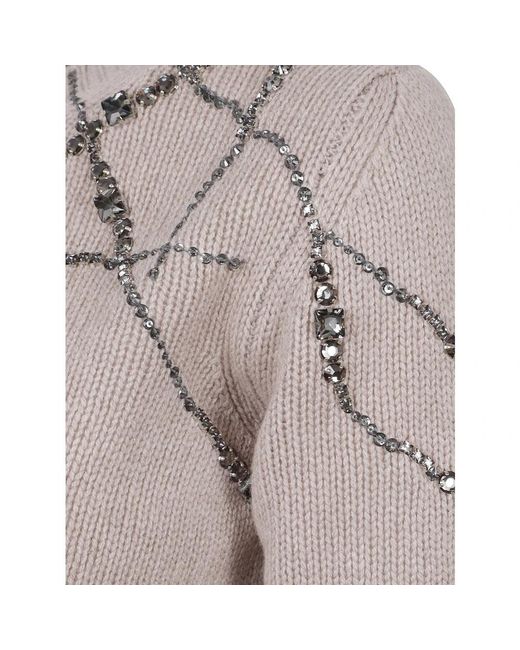 Fabiana Filippi Gray Round-Neck Knitwear