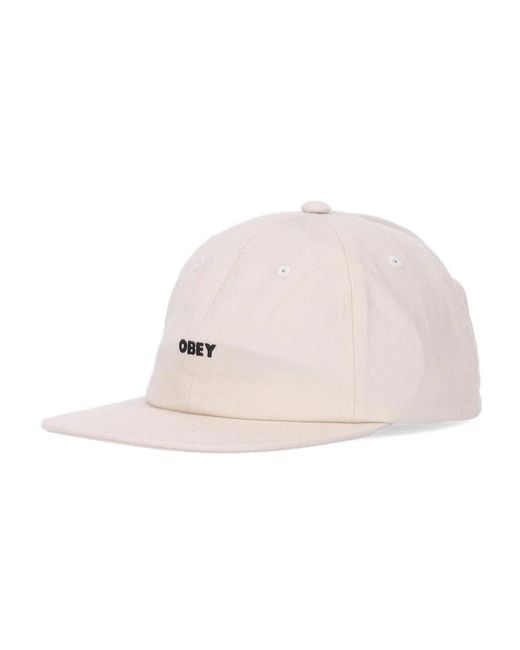 Obey Accessoires ,Katoen Platte Klep Strapback Cap Ongebleekt Katoen in het Pink voor heren