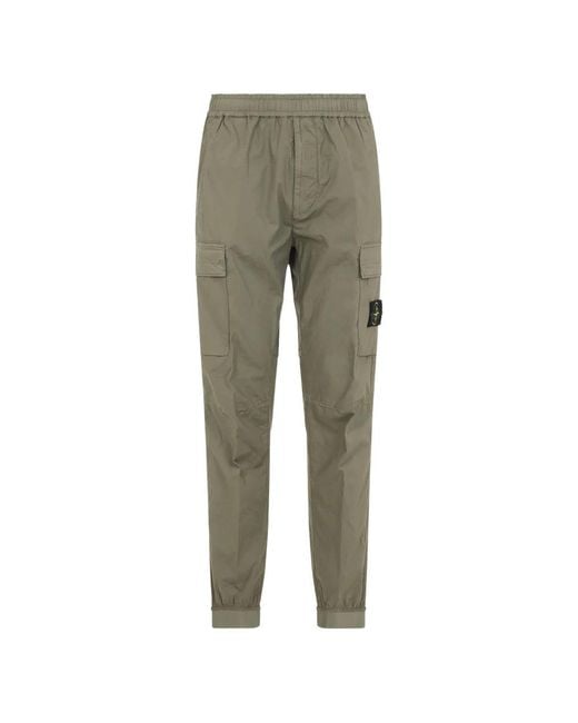 Stone Island Green Cotton Trousers for men