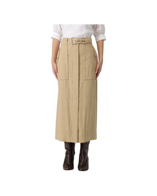 Alberta Ferretti Natural Midi Skirts