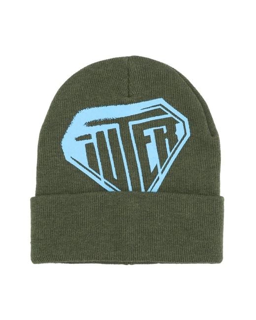 Iuter Accessoires ,Groen ,Polyester Stencil Army Beanie Hat in het Green voor heren