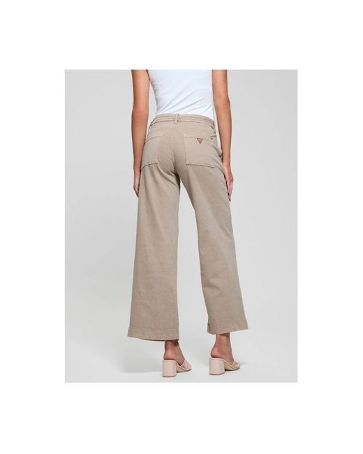 Guess Brown Weite Kurze Hose Mit Gürtel