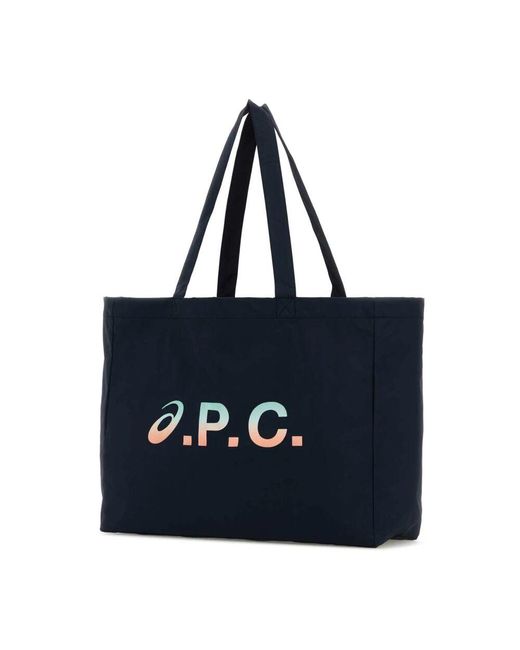 A.P.C. Marineblaue Stoff-Einkaufstasche in Black für Herren