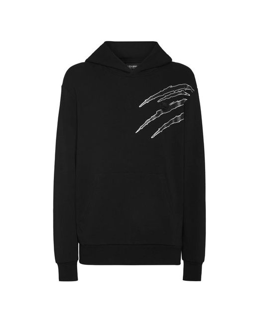 Philipp Plein Fitness ,Zwart ,Katoen Lamina Scratch Hoodie in het Black voor heren