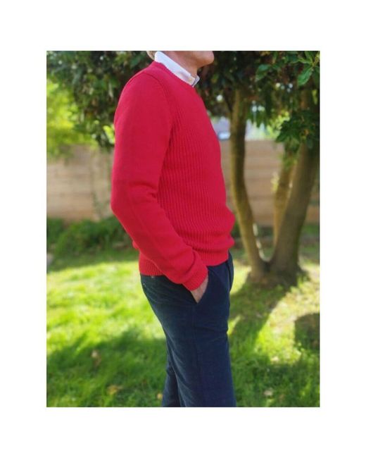 Aeronautica Militare Baumwollstrick rundhals pullover in Red für Herren