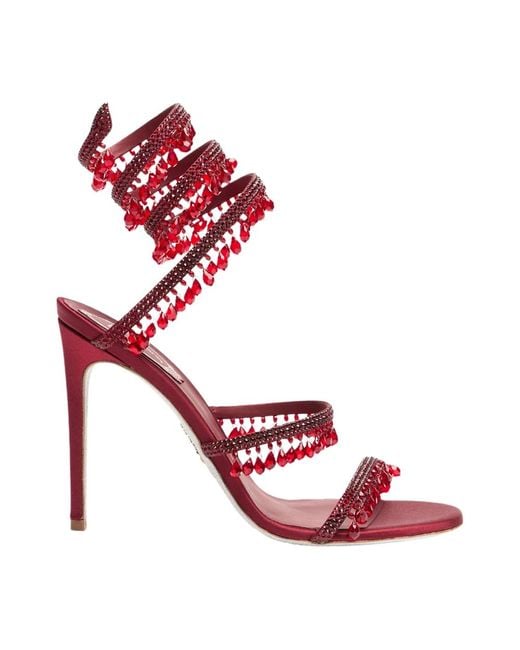 Rene Caovilla Red High Heel Sandals