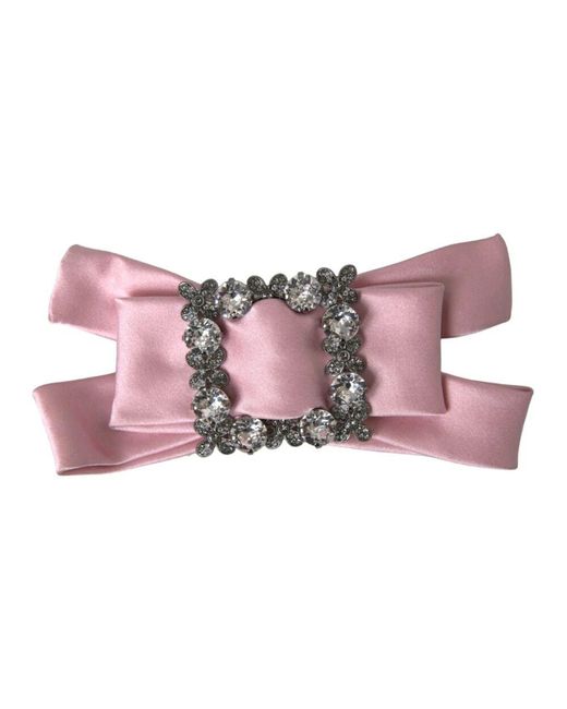 Dolce & Gabbana Pink Rosa kristall haarnadel brosche