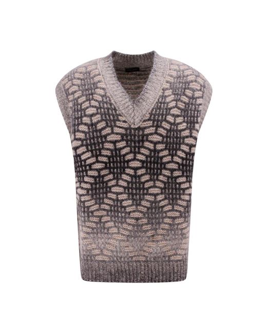 Roberto Collina Gray Sleeveless Knitwear for men
