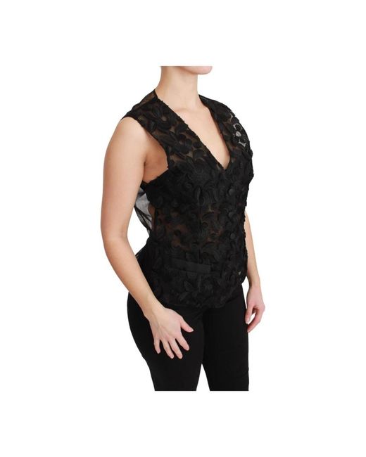 Dolce & Gabbana Black Ärmellose Weste