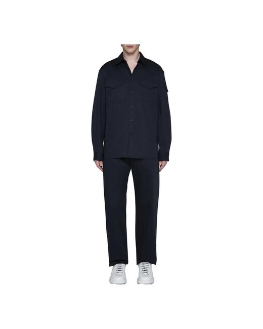 McQueen Blue Straight Trousers for men