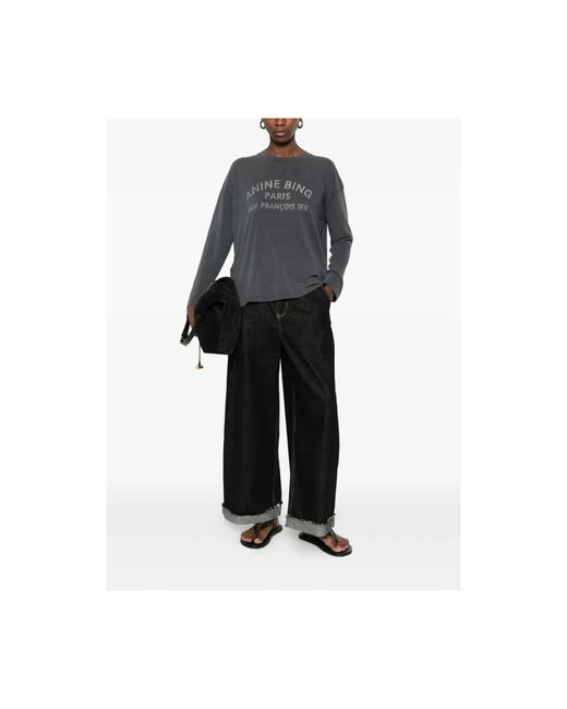 Anine Bing Gray Long Sleeve Tops