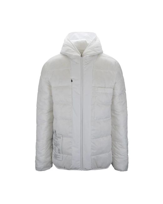 Save The Duck Jassen ,Wit ,Polyester Omkeerbare Gewatteerde Jas Met Capuchon in het Gray voor heren