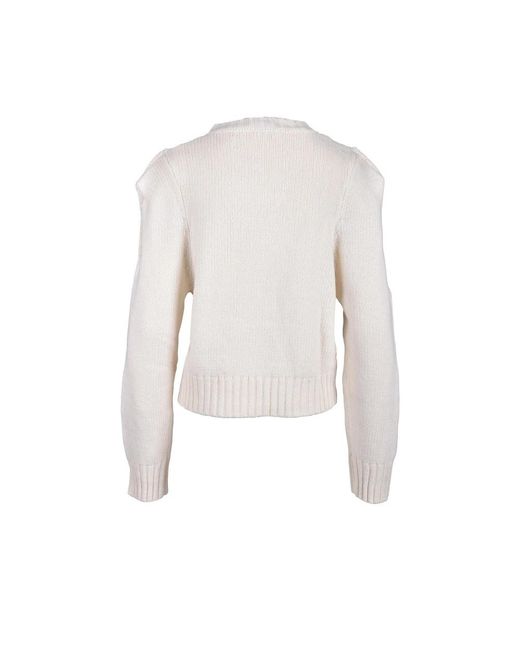 WEILI ZHENG White Round-Neck Knitwear