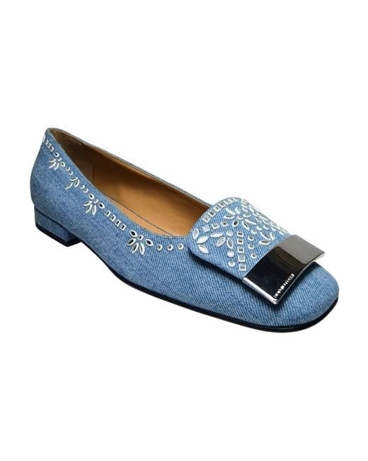 Sergio Rossi Blue Ballerina Shoes